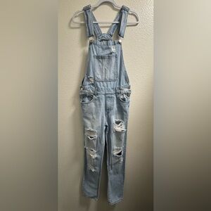 Forever 21 Men Denim Overalls Jeans Distressed Cotton Pockets Ms Rachel Men's XS